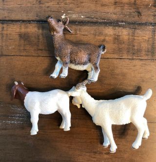 Schleich Am Limes 69 Dwarf Female Nanny Goat & 2 Other Goats Farm Animal Figure 3