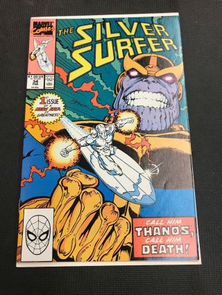 Silver Surfer 34 (feb 1990,  Marvel) Thanos And Combine