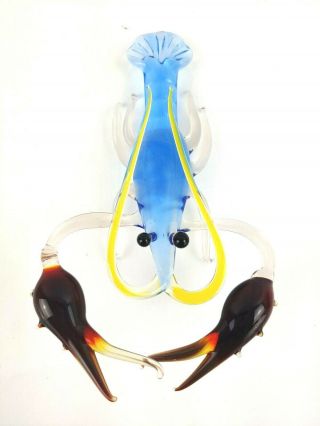 Art Blown Glass Murano Figurine Glass Lobster Figurine