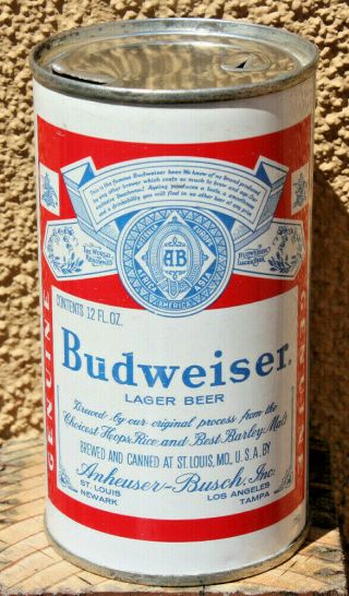 Sky/light Blue Letters St.  Louis Budweiser 1961 Flat Top Beer Can Missouri,  Mo