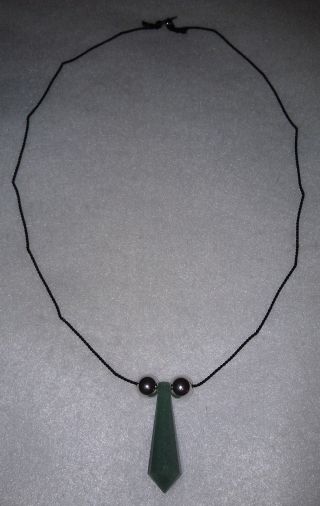 Naruto Green Jade Chakra Crystal Silk Necklace Sterling Silver Balls And Clasp