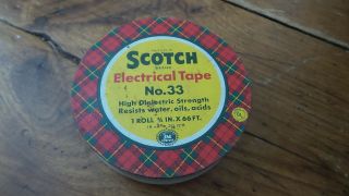 Vintage Scotch Brand Electrical Tape 33,  Tin & Tape