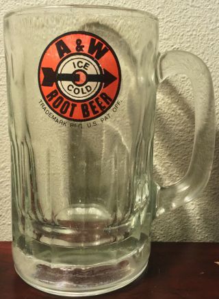 Vintage A&w Root Beer 16 Oz Heavy Glass Mug