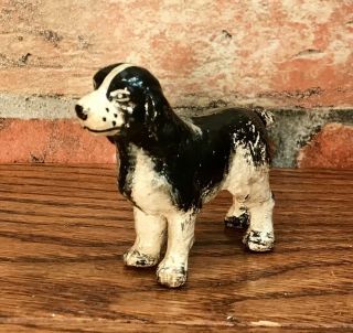 Cast Iron Miniature Springer Spaniel Collectible Dog Figurine Paperweight
