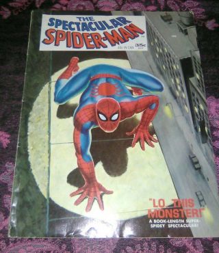 Vintage The Spectacular Spider - Man 1,  1968,  Marvel Comic,  Stan Lee