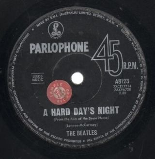 The Beatles Rare 1964 Oz Promo Only 7 " Parlophone Single " A Hard Day 