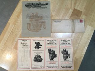 Rare 1909 Byrne Kingston Carburetor/muffler Kokomo Brochure,  Envelope,  Letterhead