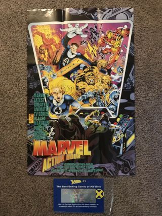 1994 Iron Man Fantastic Four Marvel Comics Action Hour Poster,  Hologram 1 Sign