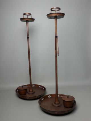 Japanese H70cm 27.  6” Antique Meiji Pair Shokudai Bronze Lantern Lamp Room Light