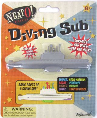 1950 Cereal Toy Baking Powder Diving Sub Soda Submarine Vtg Stocking Stuffer