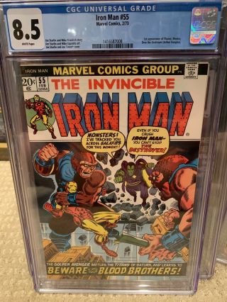 Iron Man 55 (feb 1973,  Marvel) Cgc 8.  5 White Pages First Thanos