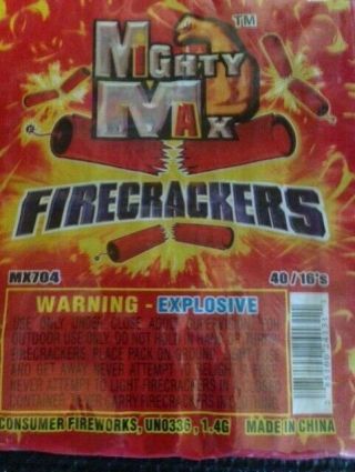 Firecracker Brick Label Vintage Mighty Max Label - Collect Firework Brick