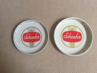 Vintage Schaefer Beer Trays - 12 " And 13.  25 " Diameter