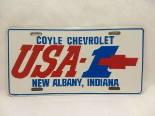 Vintage Usa - 1 Coyle Chevrolet Dealership License Plate - Albany Indiana