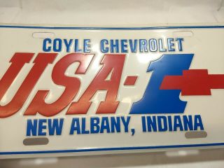 Vintage USA - 1 Coyle Chevrolet Dealership License Plate - Albany Indiana 7