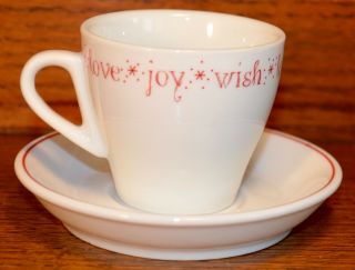 Starbucks 2005 Wish Love Joy Demitasse Espresso Cup And Saucer.  Euc