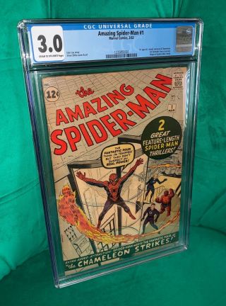 The Spider - Man 1.  Marvel.  Silver Age Key.  1963.  Cgc Universal 3.  0 Gd/vg