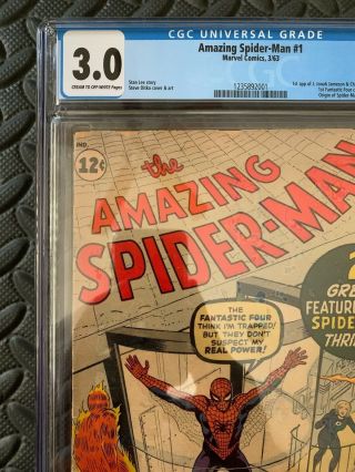 The Spider - Man 1.  Marvel.  Silver Age Key.  1963.  CGC Universal 3.  0 GD/VG 3