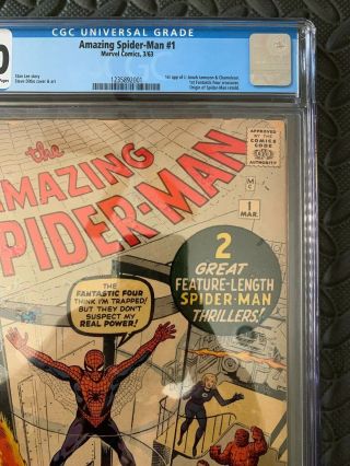 The Spider - Man 1.  Marvel.  Silver Age Key.  1963.  CGC Universal 3.  0 GD/VG 6