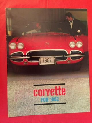 1962 Chevrolet " Corvette " Car Dealer Sales Brochure