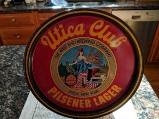 Vintage Utica Club Pilsner Lager Beer Utica Ny Tin Serving Tray