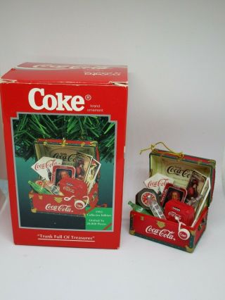 Enesco Coca Cola Trunk Full Of Treasures Christmas Ornament 1995