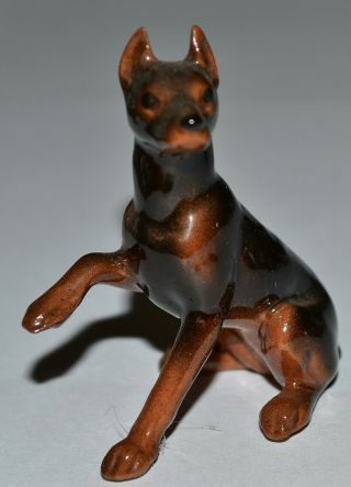 Vintage Hagen Renaker Miniature Doberman Pinscher Dog 2 1/4 " Figurine,  Perfect