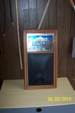 Vintage Busch Beer Sign Mirror Chalkboard 1985