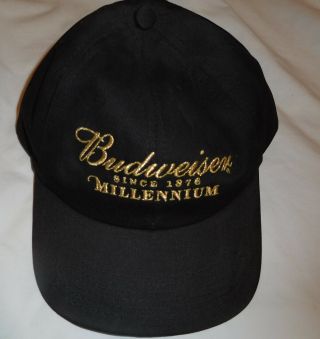 Budweiser Since 1876 Millennium Beer Hat Cap Adjustable Made In Usa,  Vintage Ad