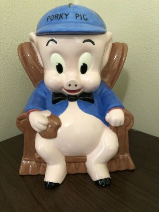 Cute Vintage 1975 Porky Pig Cookie Jar Warner Bros Inc