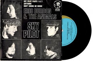 Eric Burdon & The Animals - Sky Pilot - Rare Ep 7 " 45 Vinyl Record Pic Slv