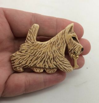 Scottie Dog Charm Pin Brooch Jewelry Sculpture Painting Hand Made Art Ooak