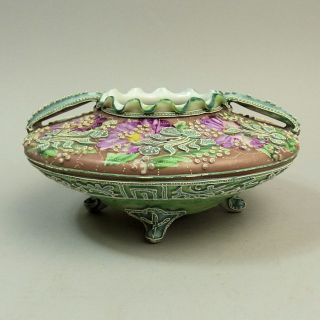 Antique Japanese Moriage Ware Hand Painted Fine Porcelain Vase C.  1910