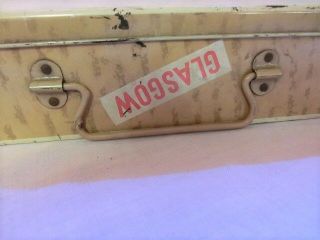 Rare 1950 ' s? Scottish Gray & Dunn Biscuit ' Suitcase ' with Travel labels BOAC etc 2