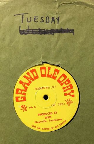 247 Roy Acuff Wsm Radio Live Grand Ole Opry Lp Album