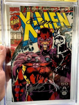 X - Men 1 Cgc 9.  8 Cgc Ss (4x) Magneto Cover Jim Lee Sketch.  Stan Lee,  Claremont