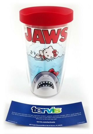 Universal Studios Hello Kitty Jaws Movie Poster Tervis Mug 16oz