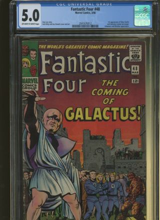 Fantastic Four 48 Cgc 5.  0 | Marvel 1966 | 1st Silver Surfer & Galactus (cameo)