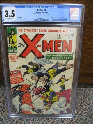 X - Men 1 Cgc 3.  5 1963 Marvel Comic Signed By Stan Lee