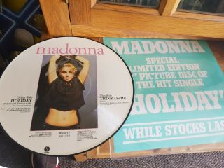 Madonna Holiday 12 " Picture Disc Uk 1983 W9405p With Rare Inner Advert Promo