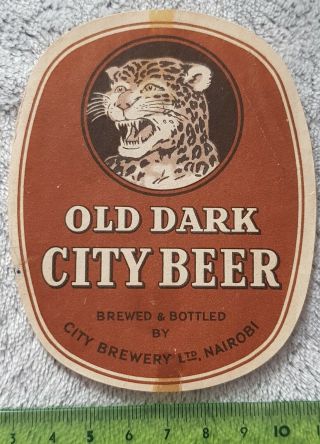 Africa Kenya Old Beer Label City Brewery Ltd.  Nairobi Old Dark City Beer