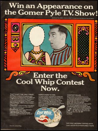 1967 Vintage Ad For Cool Whip Contest With Gomer Pyle T.  V.  Show (011412)