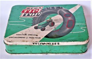 Huge Vintage Rema Tip Top Vulcanise Tin Box Tubeless Repair Kit Tire 4 Patch