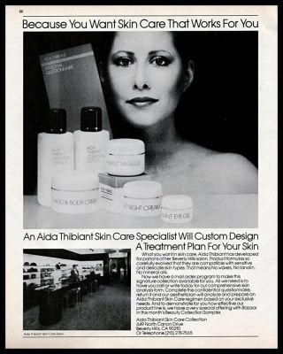 1984 Aida Thibiant Skin Care Cream Regimen Salon Vintage 1980s Photo Print Ad