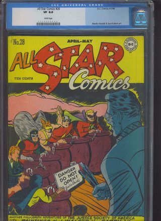 All Star Comics 28 Cgc Vf: 8.  0 White Pages
