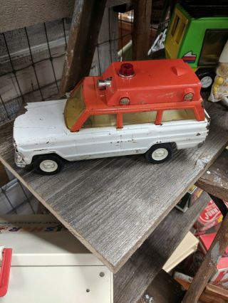 Vintage Tonka Jeep Wagoneer Rescue Ambulance Pressed Steel 1970’s