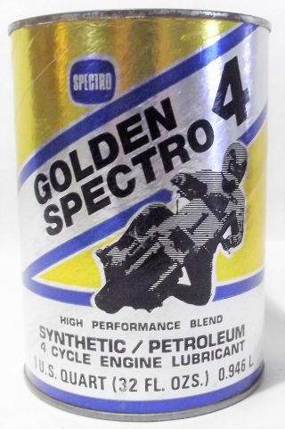 Vintage Motorcycle Motocross Superbike Golden Spectro 4 Oil Can " Coin Bank "