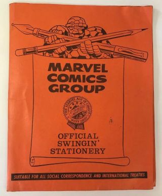 Marvel Comics Mmms 1965 Stationery Kit Orange Folder Jack Kirby Art Vg Fan Club