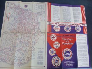 1931 Wyoming road map Standard oil Indiana gas United States 4