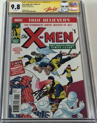 Marvel True Believers X - Men 1 Reprint Signed Stan Lee Cgc 9.  8 Ss Red Label